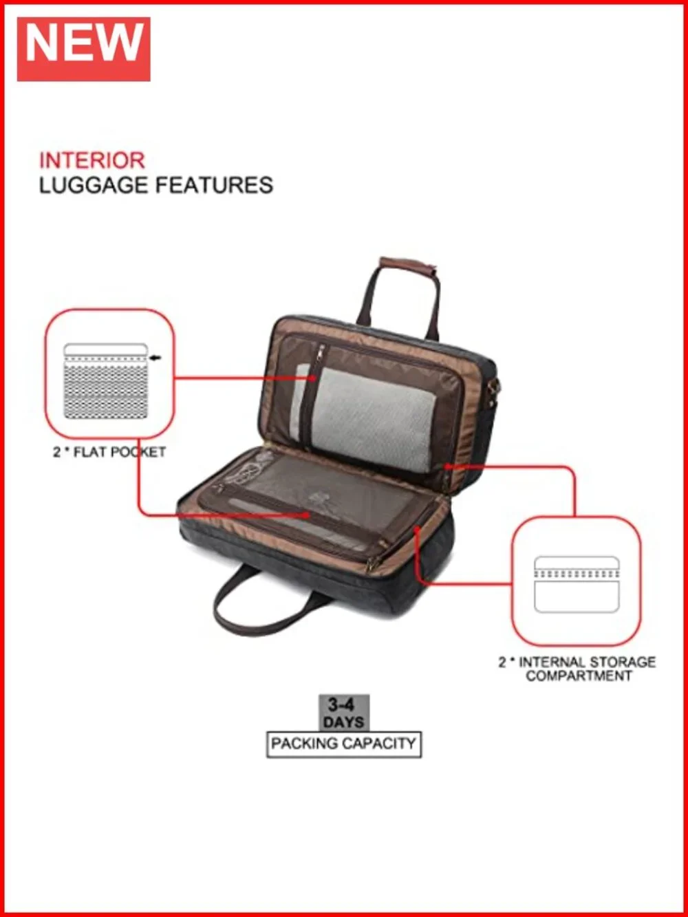 Waterproof Genuine Leather Canvas Travel Duffel Bag Weekender